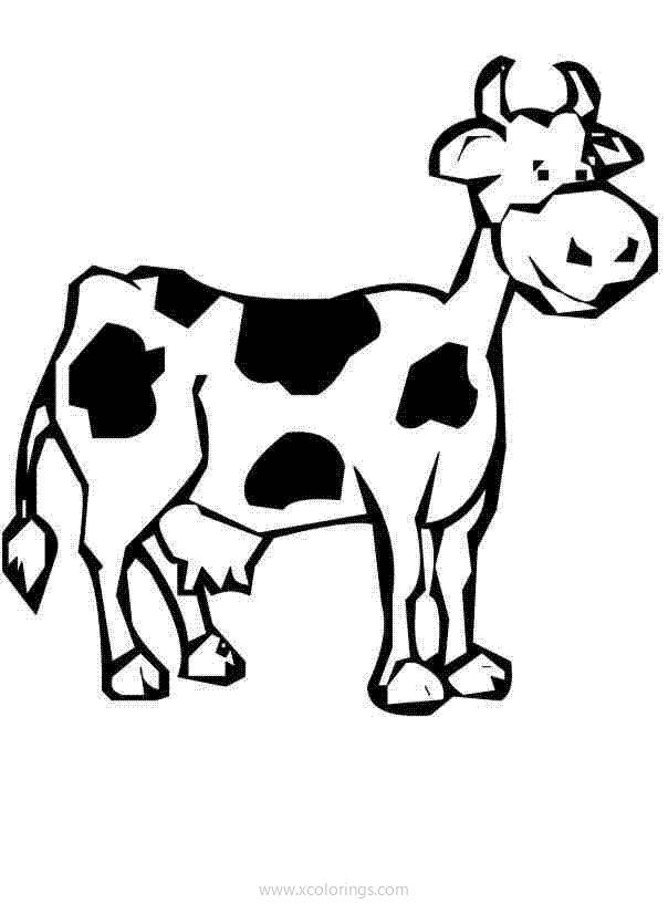 Free Farm Animals Holstein Cow Coloring Pages printable