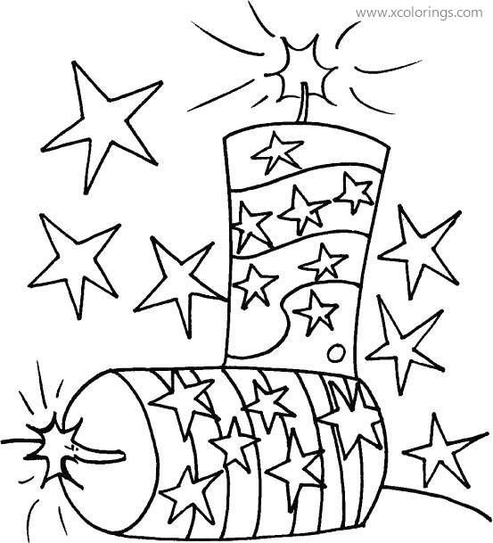 Free Fireworks for 4th of July Coloring Pages printable