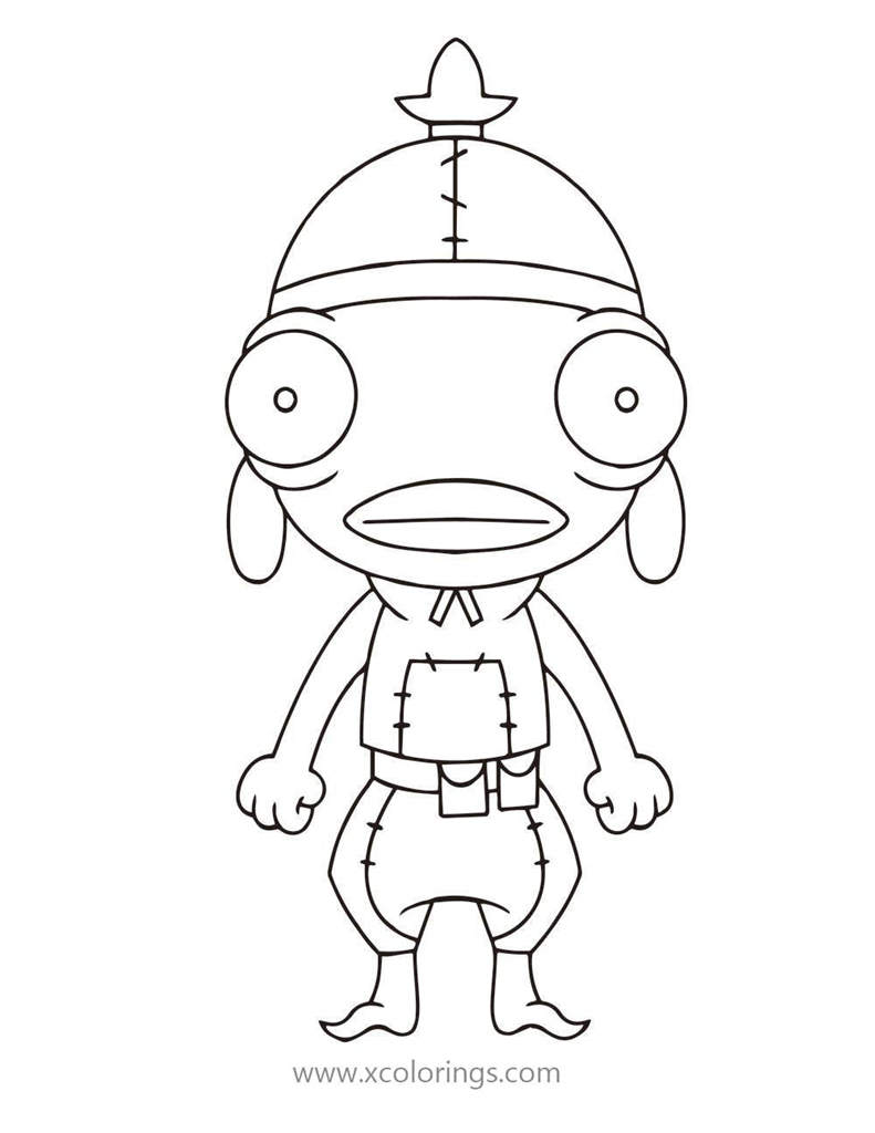 Fortnite Coloring Page Chibi Fishstick XColorings