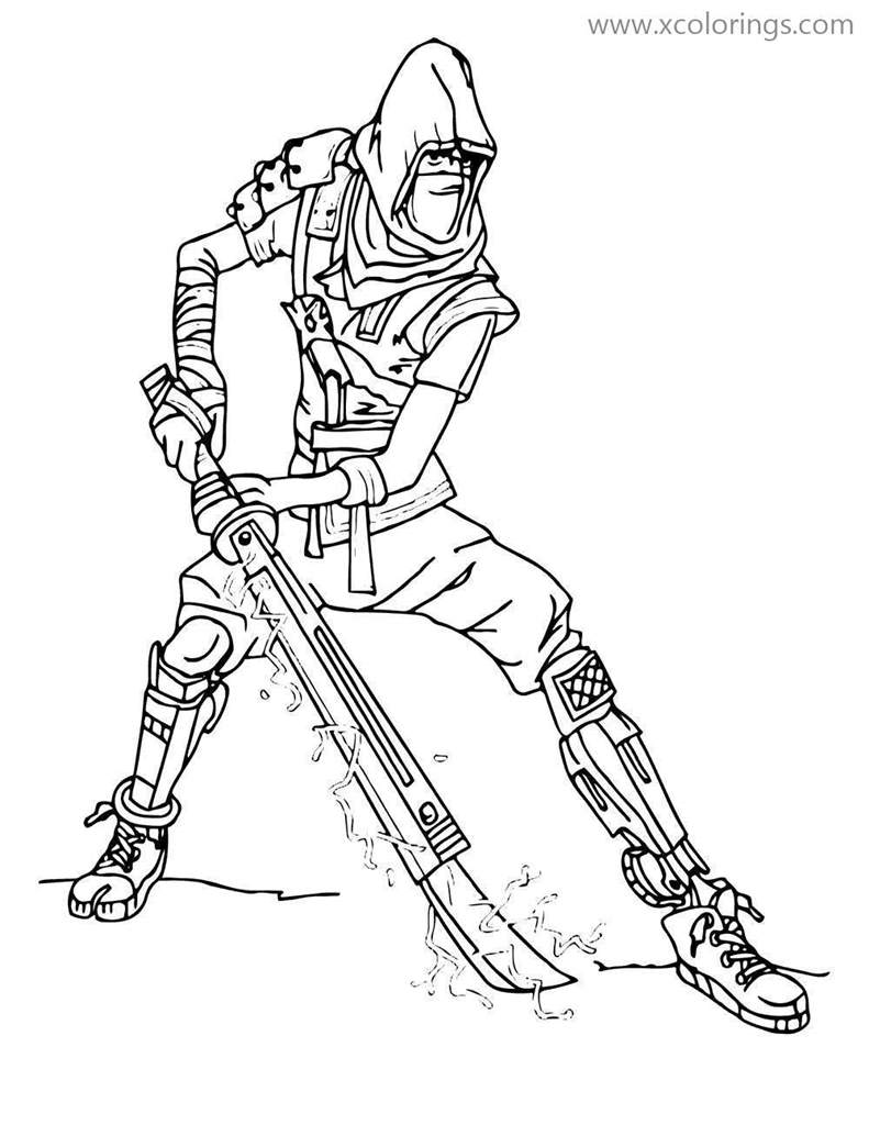 Fortnite Coloring Page Ninja Save The World - XColorings.com