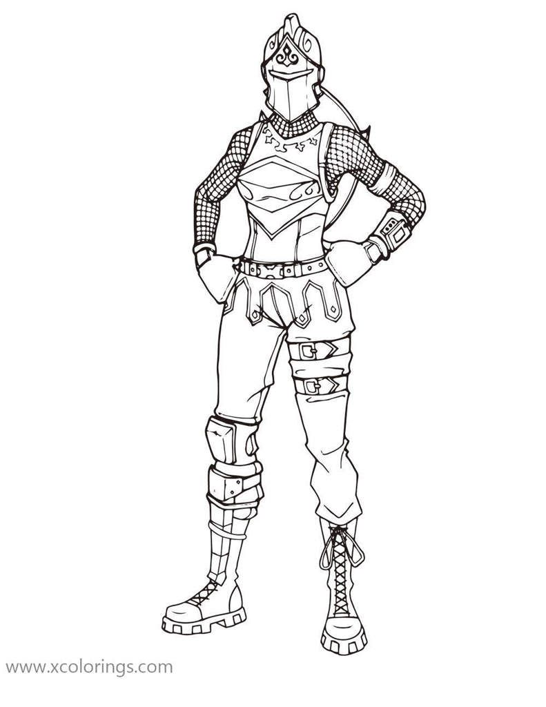 Free Fortnite Coloring Pages Female Black Knight Posing printable