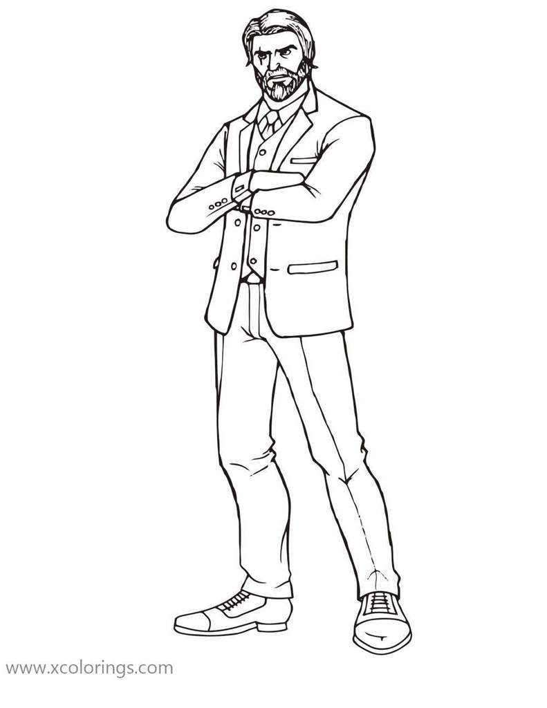 Free Fortnite Coloring Pages John Wick printable