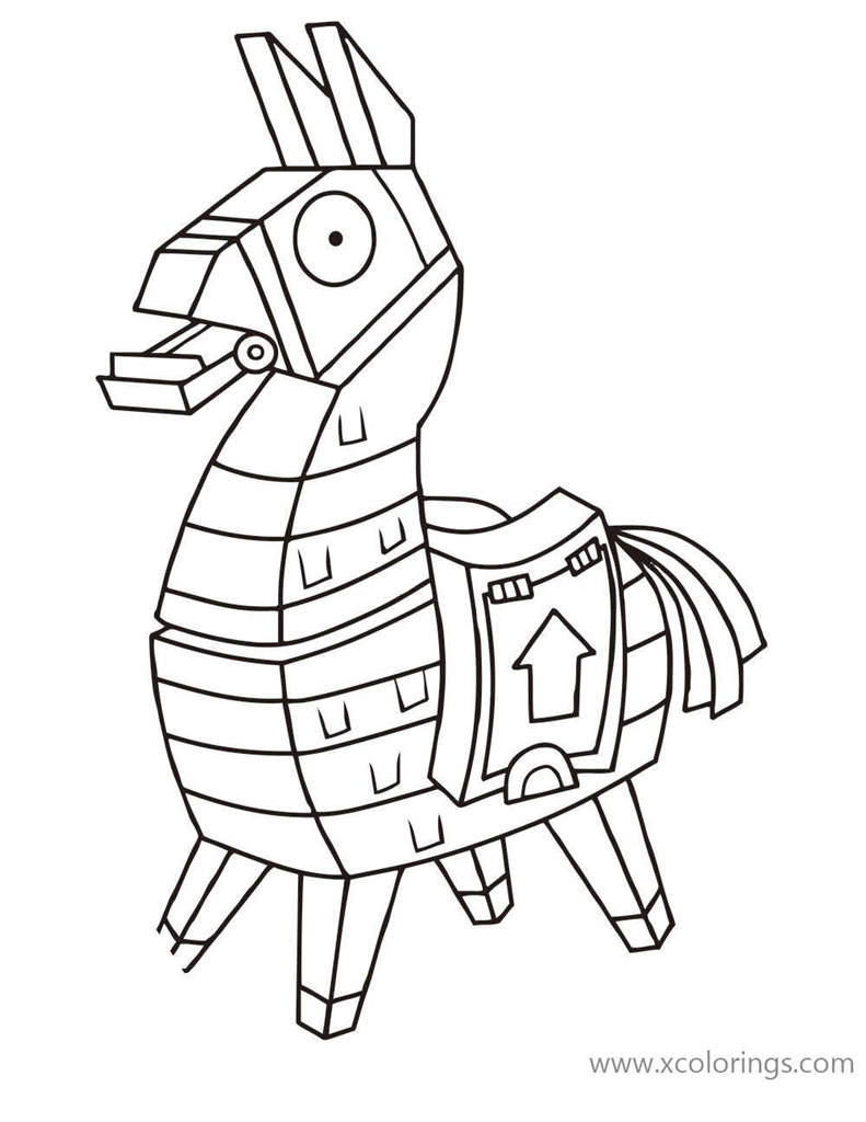 Fortnite Coloring Pages Llama