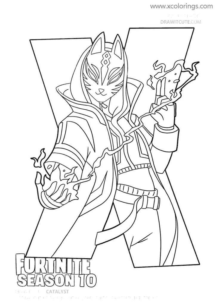 Free Fortnite Skin Catgirl Coloring Pages printable