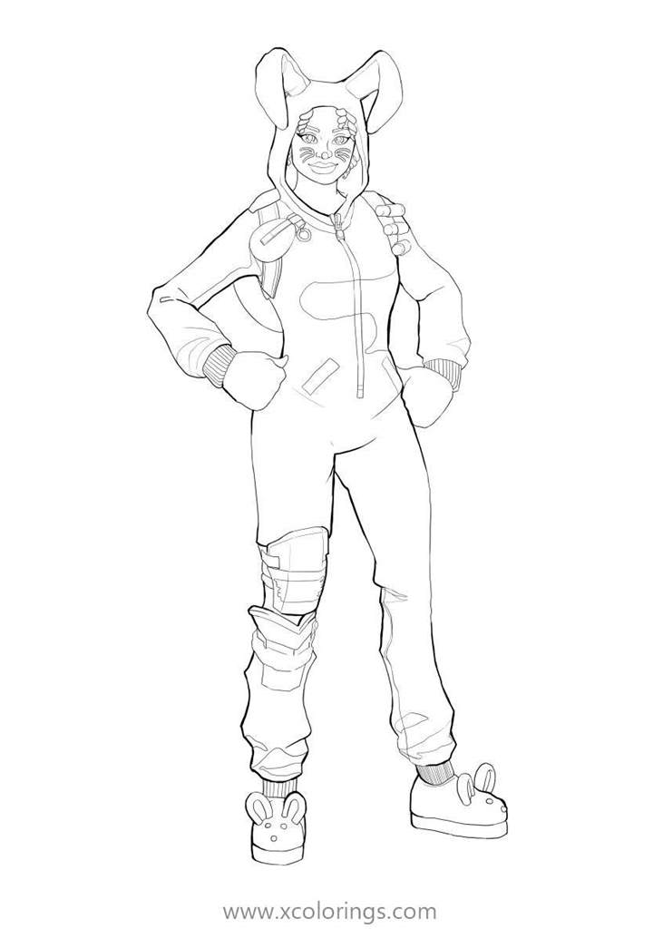 Free Fortnite Skin Coloring Pages Bunny Girl printable