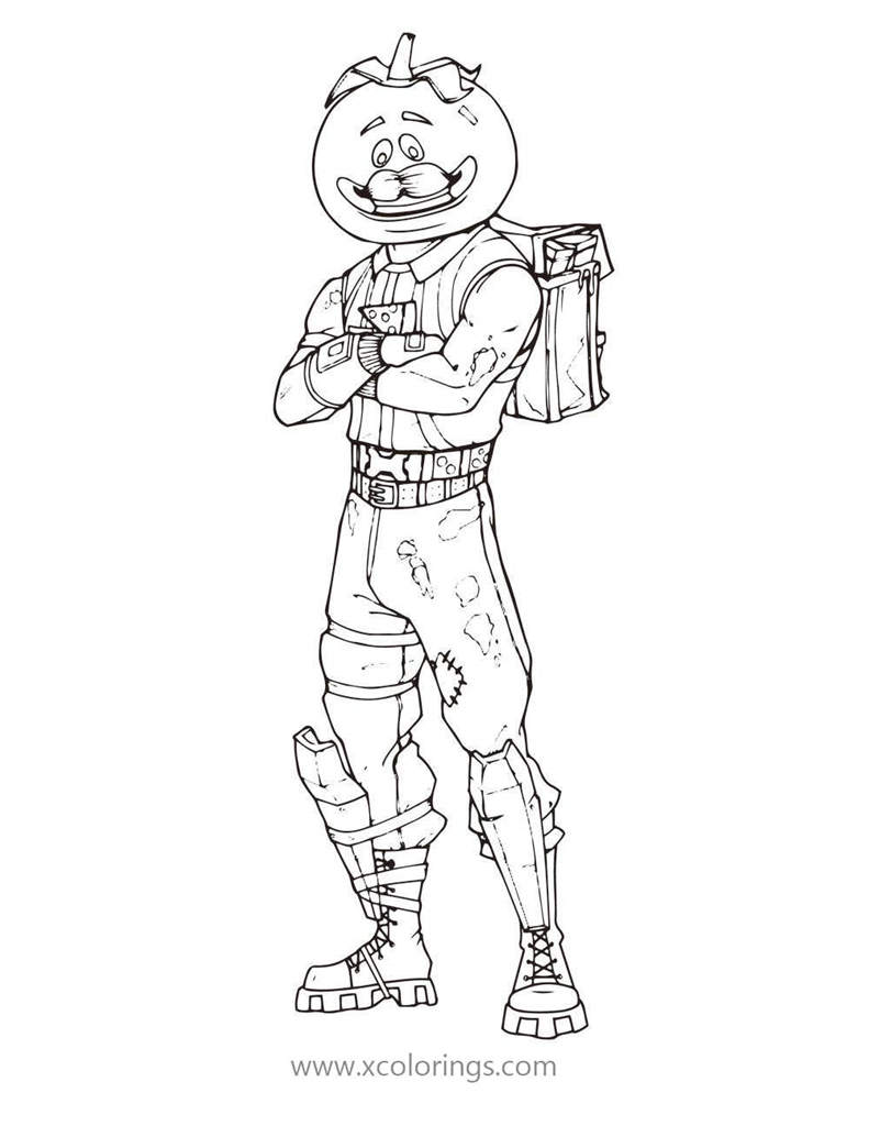 Free Fortnite Tomato Head Coloring Pages printable
