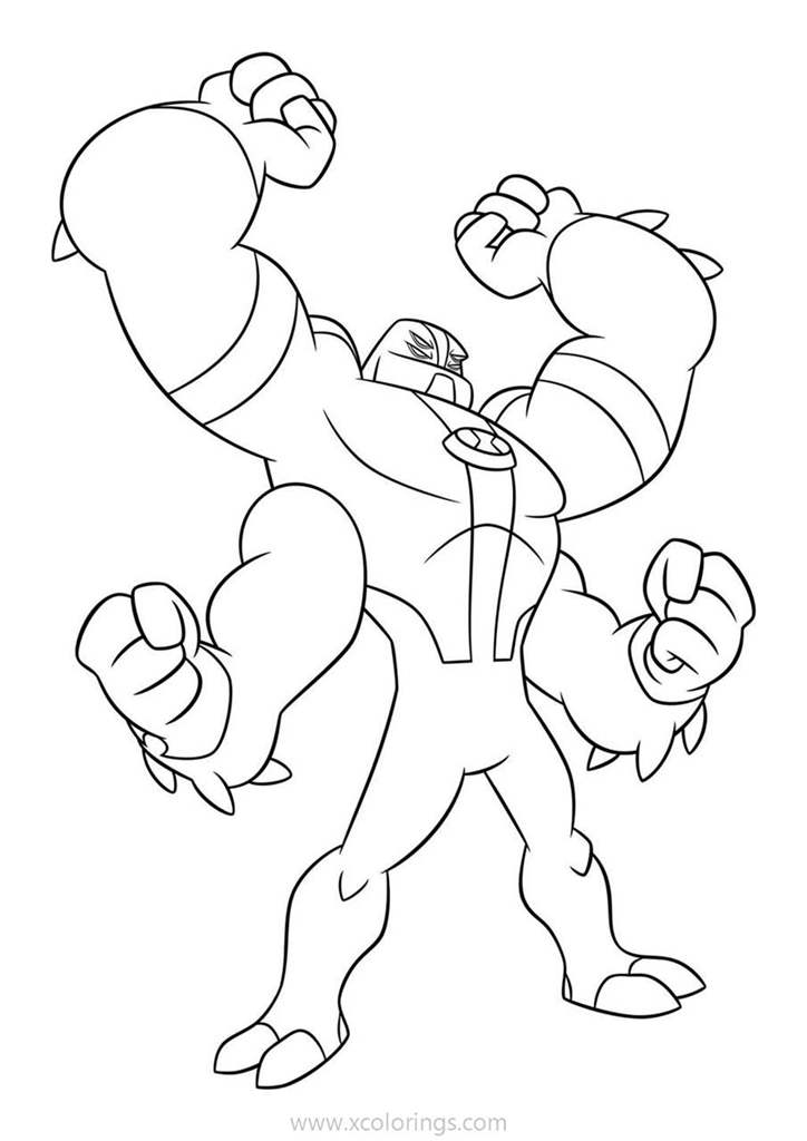 Free Fourarms Alien from Ben 10 Coloring Pages printable