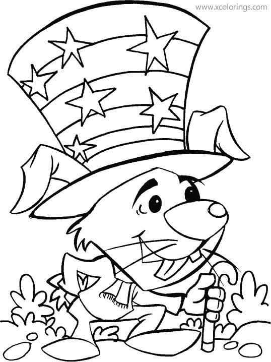 Free Fourth of July Mouse Coloring Pages printable