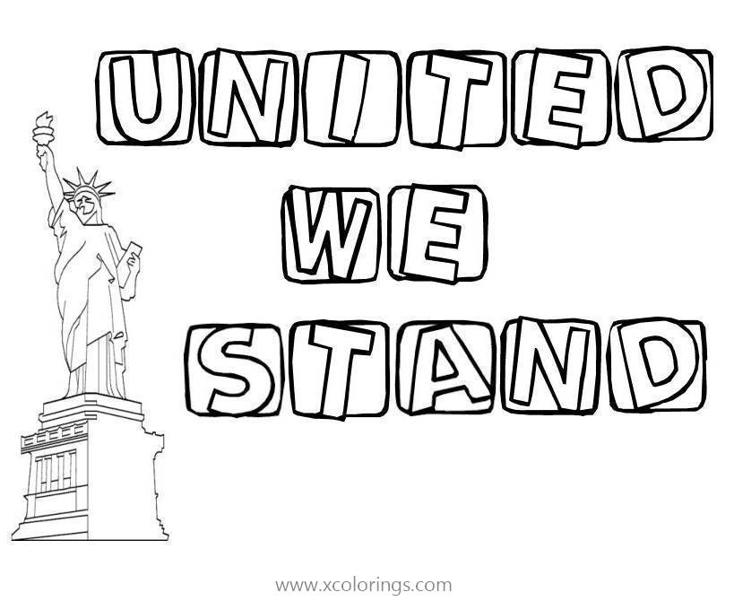 Free Fourth of July Quotes Coloring Pages United We Stand printable