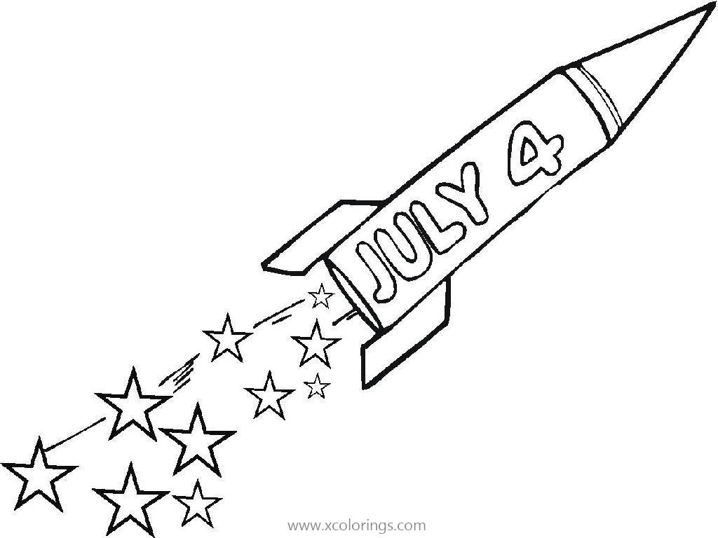 Free Fourth of July Rocket Coloring Pages printable