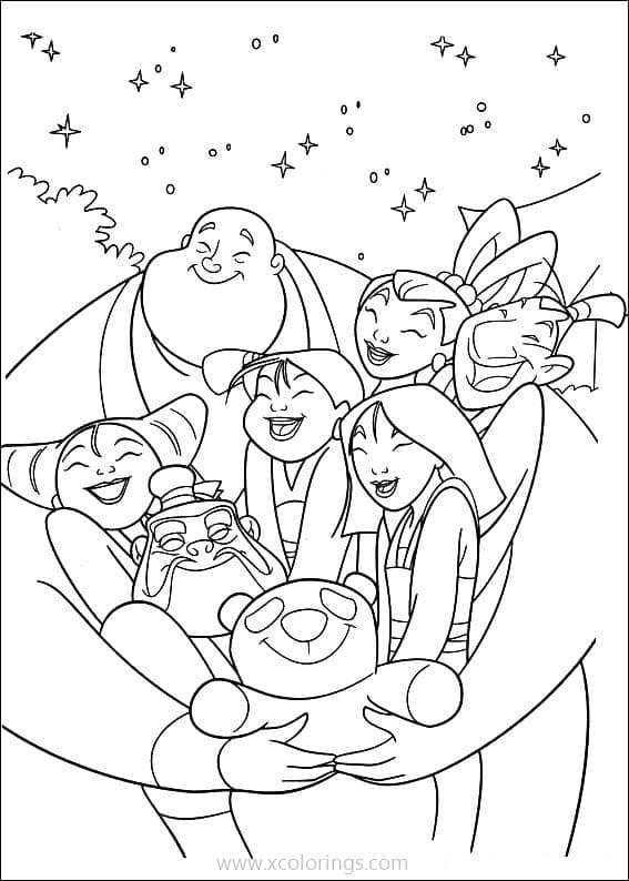 Free Friends of Mulan Coloring Pages printable