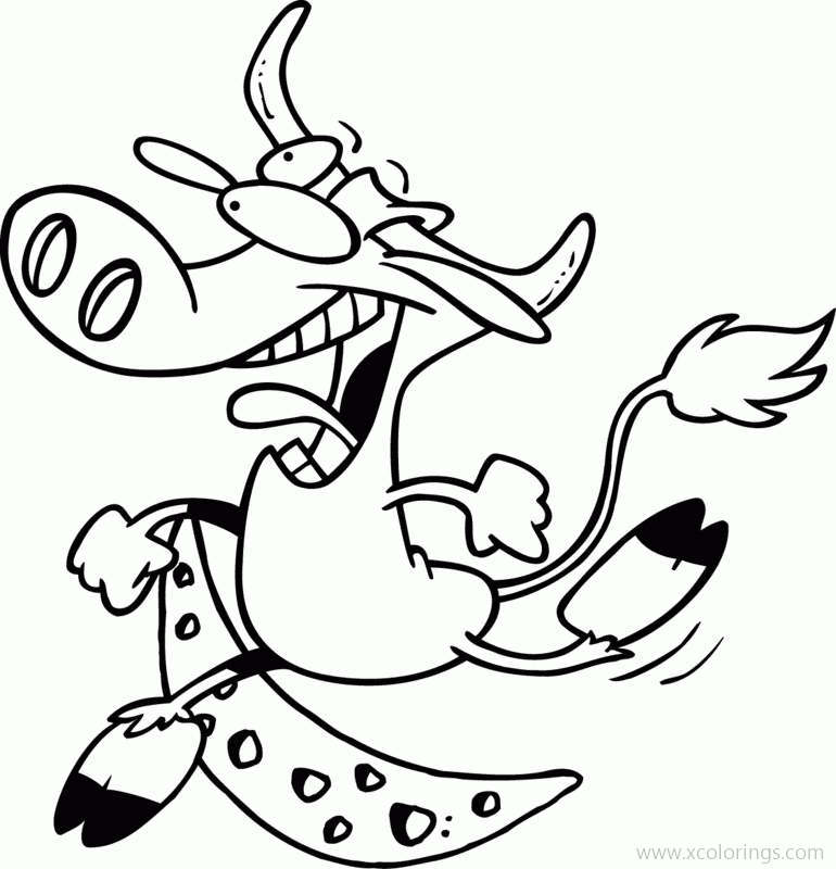 Free Funny Cow Jumping Coloring Pages printable