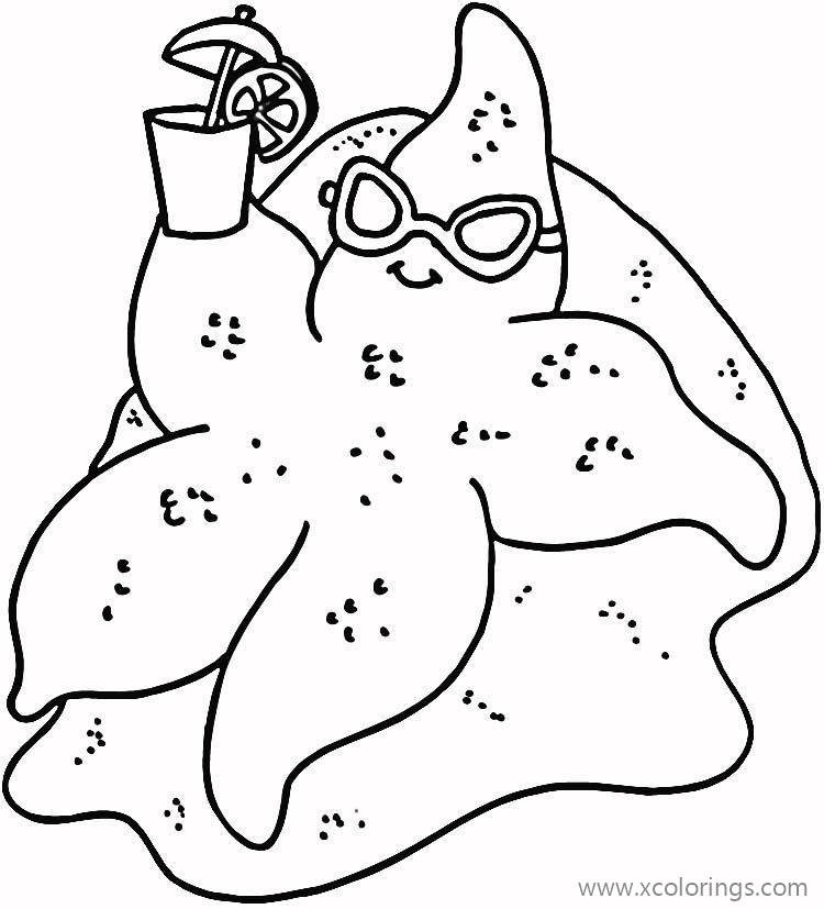 Free Funny Starfish Coloring Pages printable