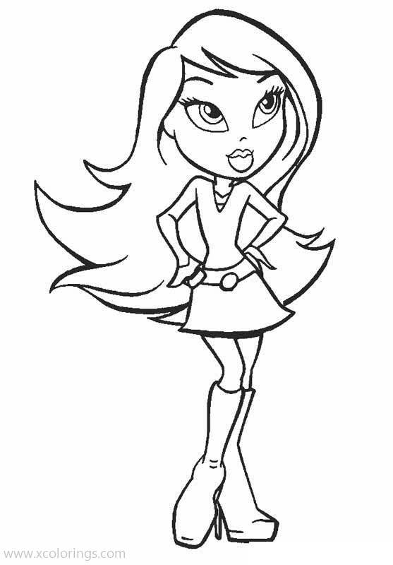 Free Girl Cloe from Bratz Coloring Pages printable