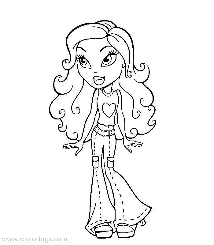 Free Girl from Bratz Pack Coloring Pages printable