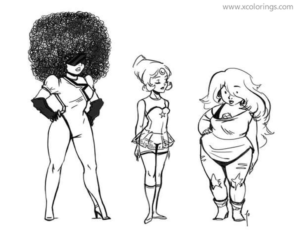 Free Girls from Steven Universe Coloring Pages printable