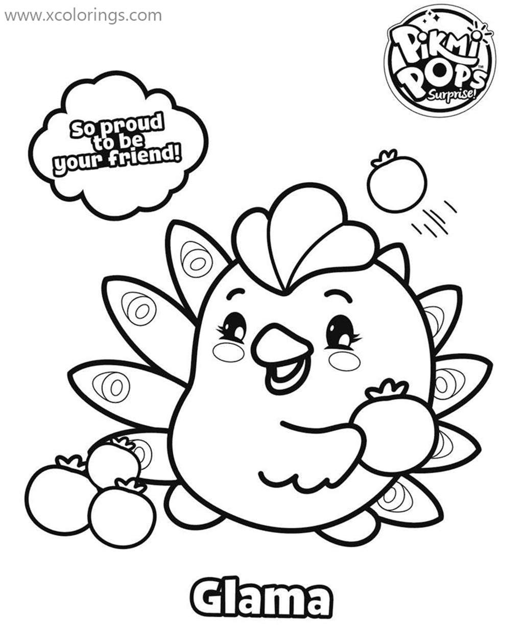 Free Glama from Pikmi Pops Coloring Pages printable