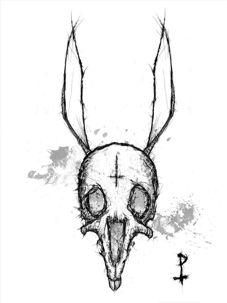 Free Gothic Coloring Pages Bunny Head printable