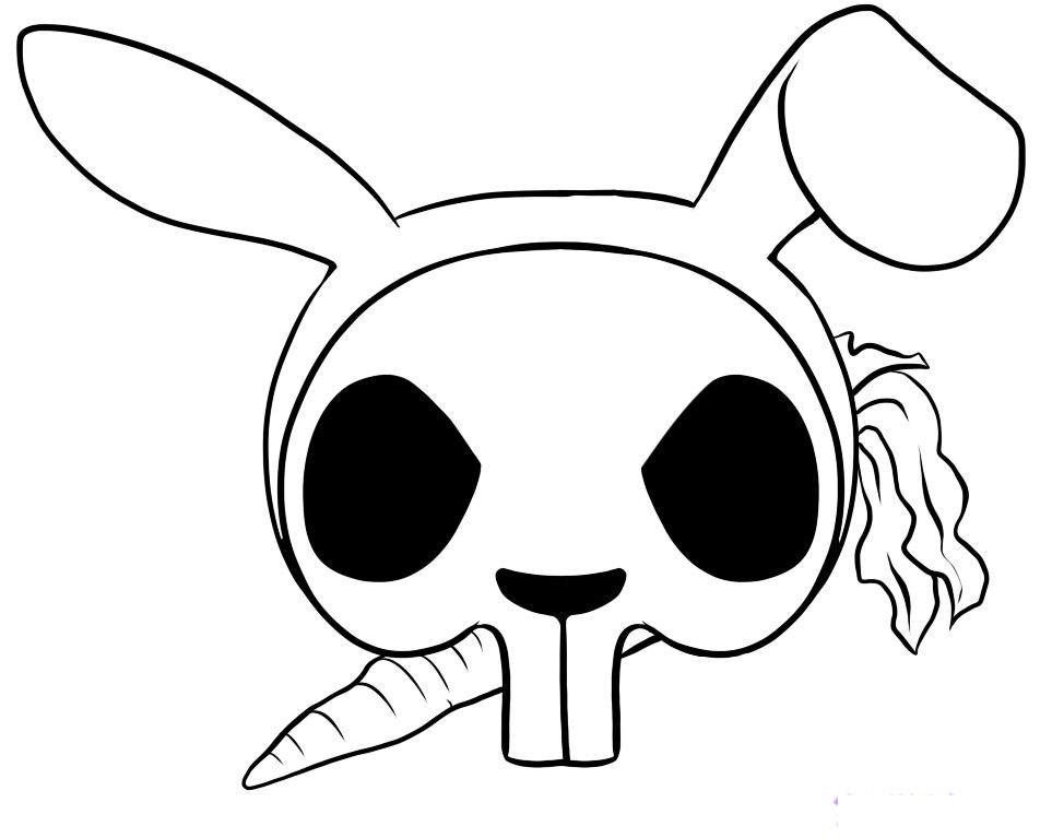 Free Gothic Coloring Pages Rabbit Skull printable