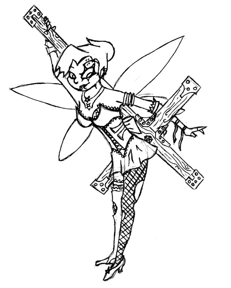 Free Gothic Coloring Pages Tinkerbell printable