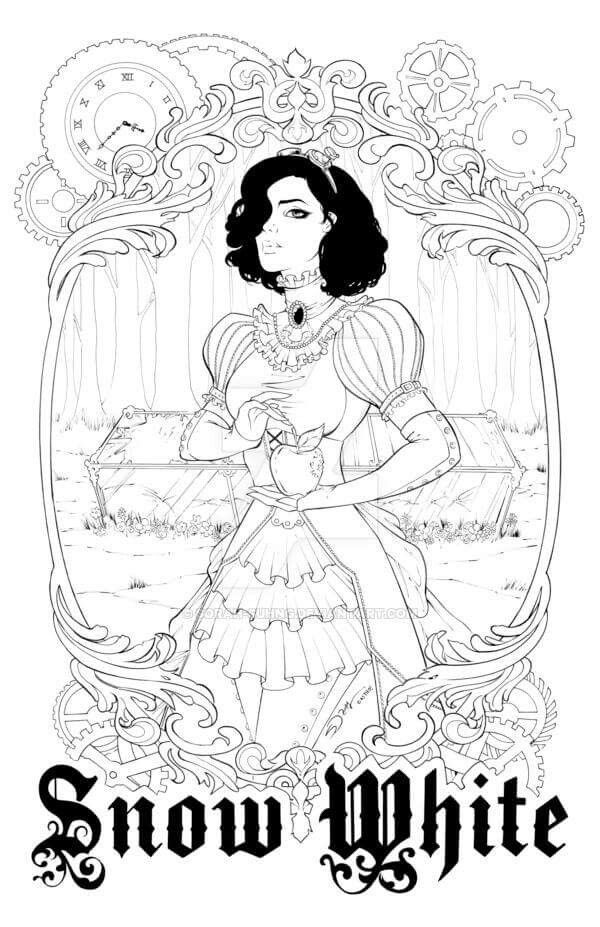 Free Gothic Disney Princess Coloring Pages Snow White printable