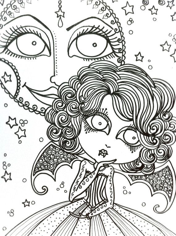 Free Gothic Vampire Coloring Pages by ChubbyMermaid printable
