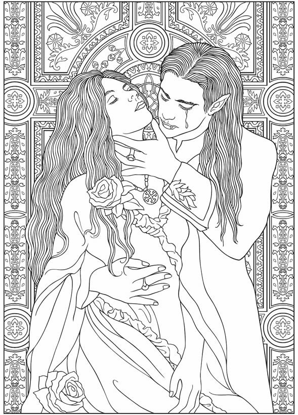 Free Gothic Vampire Coloring Pages printable