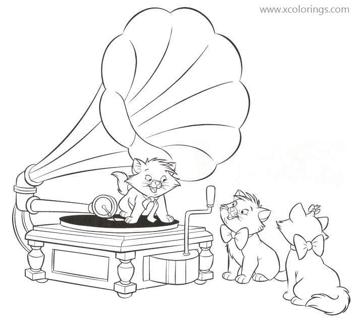 Free Gramophone from Aristocats Coloring Pages printable
