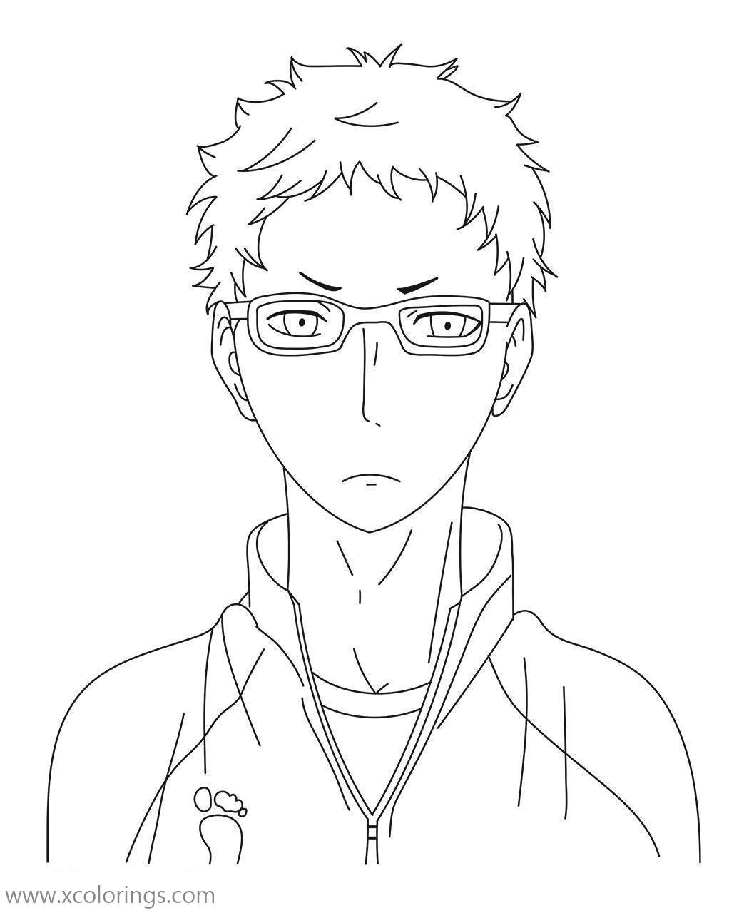 Haikyuu Coloring Pages Kei Tsukishima - XColorings.com