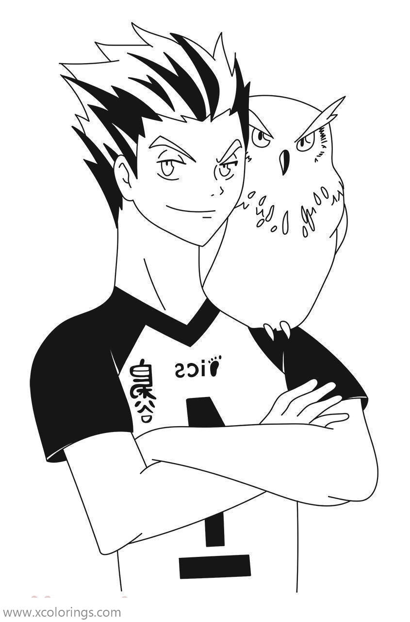 Haikyuu Coloring Pages Koutarou Bokuto - XColorings.com