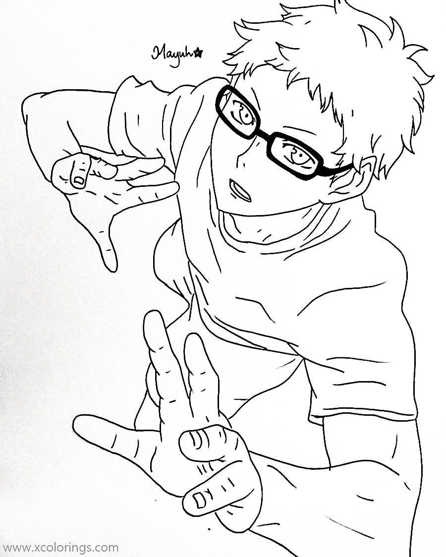 Haikyuu Coloring Pages Tsukishima Kei WIP by Mayu012 - XColorings.com