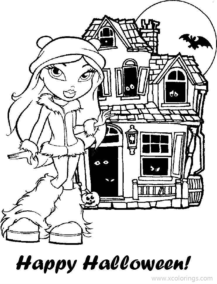 Free Halloween Bratz Coloring Page printable
