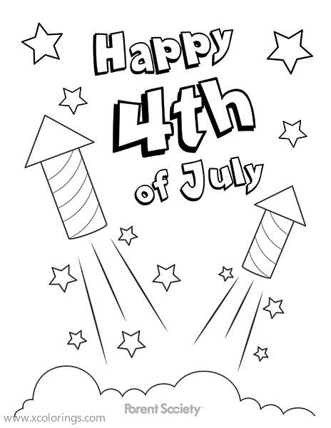 Free Happy 4th of July Fireworks Coloring Pages printable