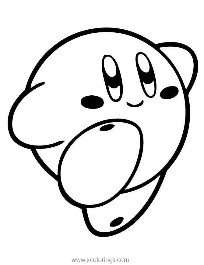 Free Happy Kirby Coloring Page printable