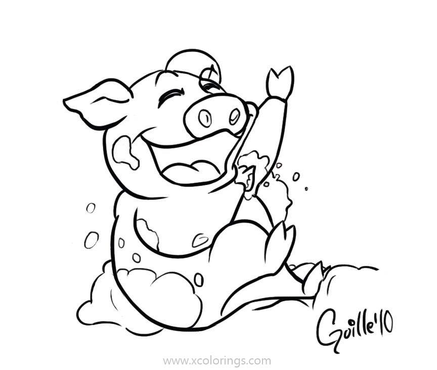 Free Happy Pig Coloring Pages printable