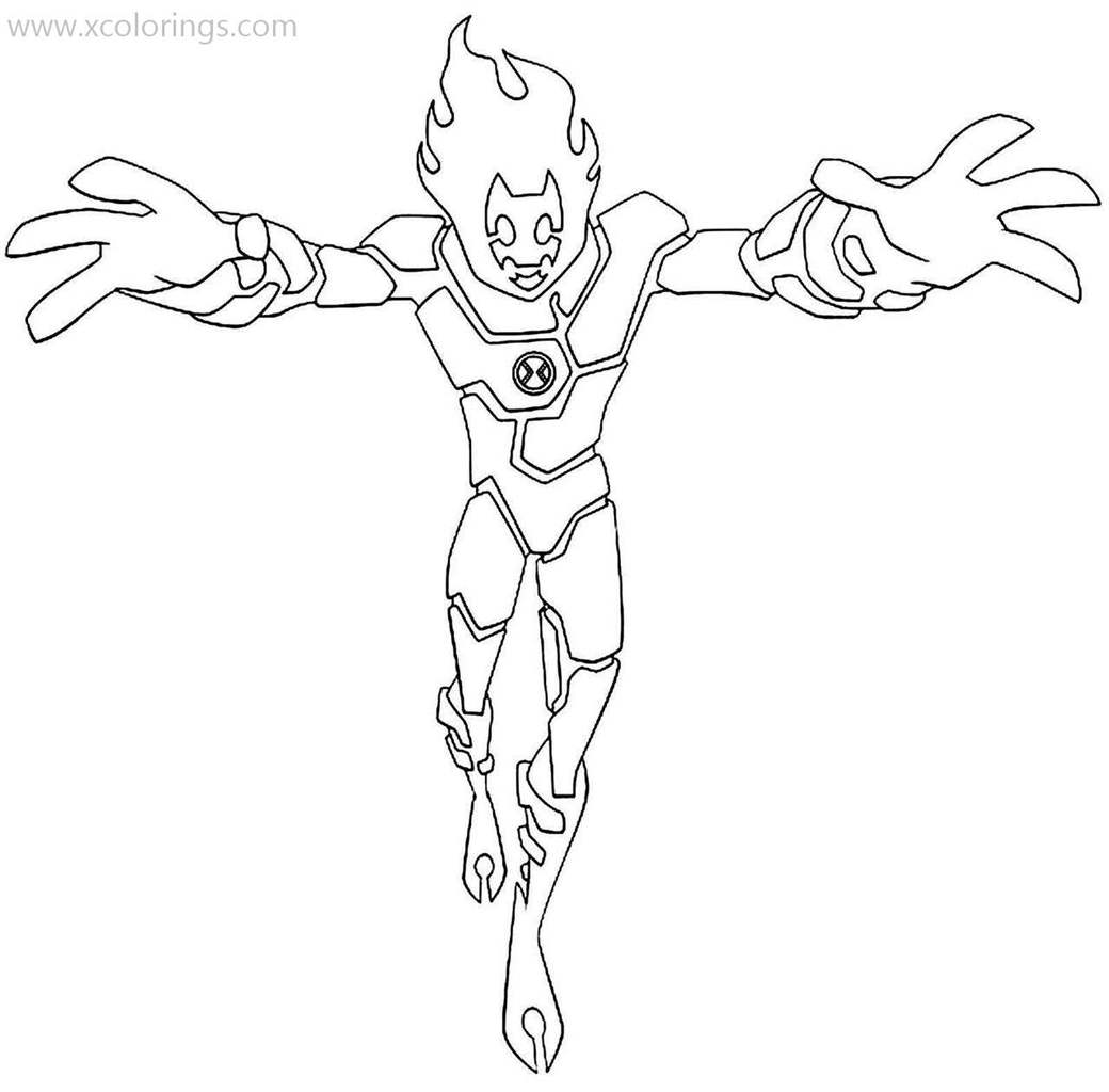 Free Heatblast from Ben 10 Coloring Pages printable