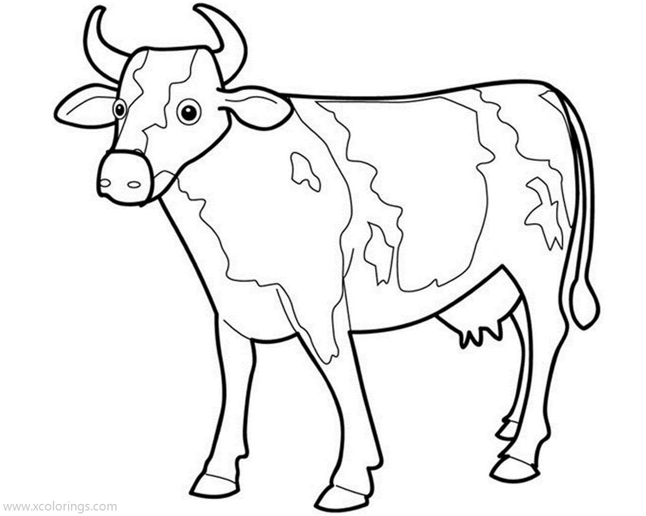 Free Holstein Animal Cow Coloring Pages printable