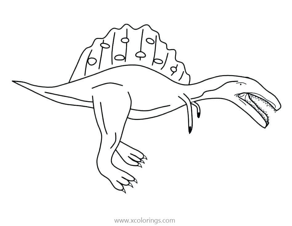 Free How to Draw Dinosaur Spinosaurus Coloring Page printable