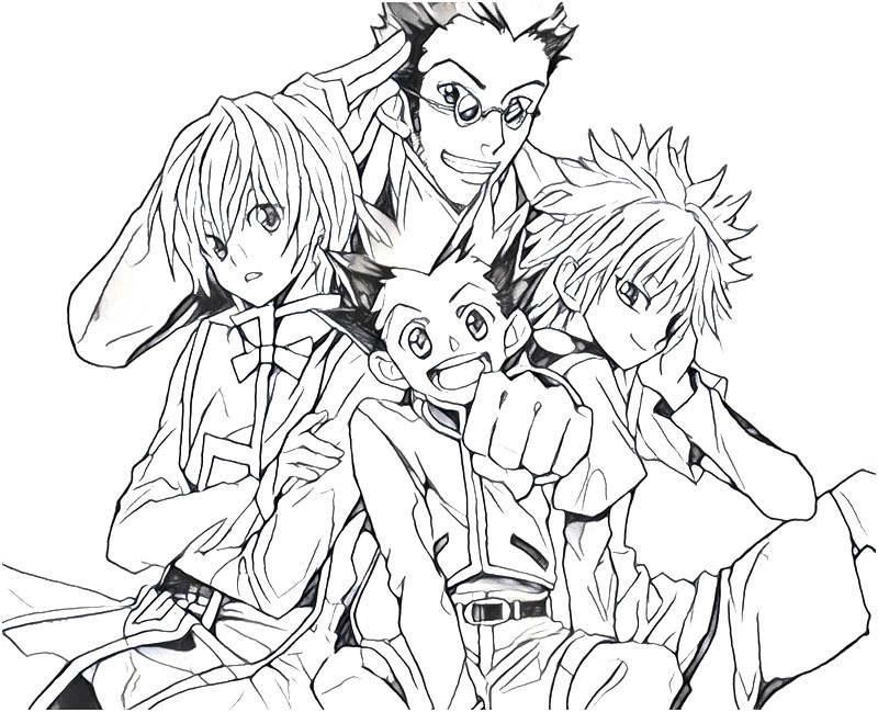 gon and killua hunter x hunter coloring page Gon mangajam hxh lineart