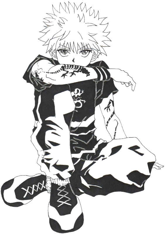 Free Hunter X Hunter Coloring Pages Killua from Zoldyck Family printable