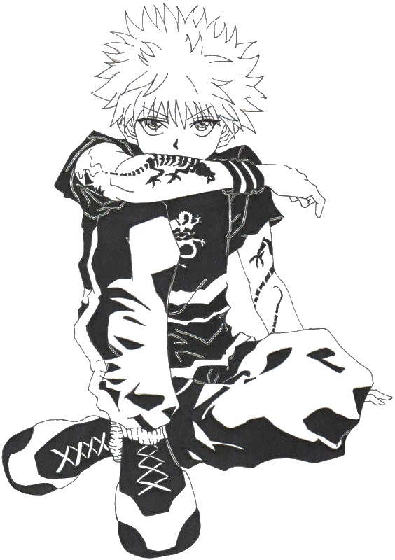 Hunter X Hunter Coloring Pages Killua from Zoldyck Family