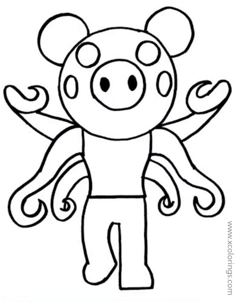 Free Infected Piggy from Piggy Roblox Coloring Pages printable
