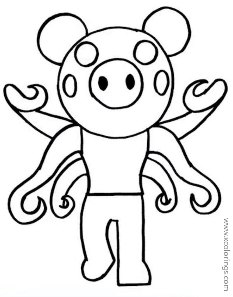 infected piggy from piggy roblox coloring pages