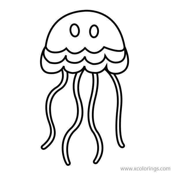 Free Jellyfish Coloring Page Easy for Kids printable