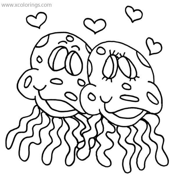 Free Jellyfish Lovers Coloring Page printable