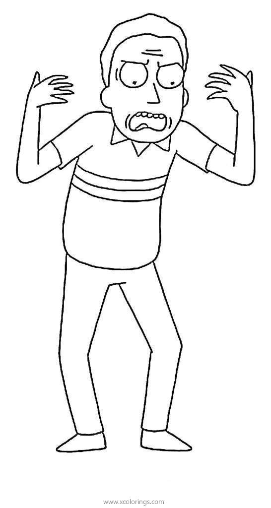 Free Jerry Smith from Rick and Morty Coloring Pages printable