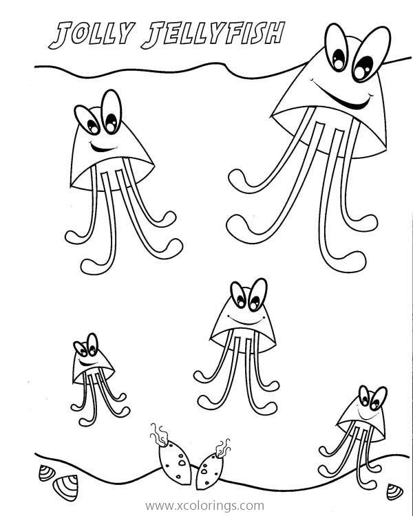 Free Jolly Jellyfish Coloring Page printable
