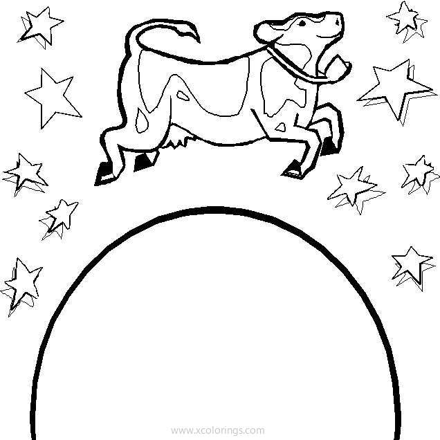 Free Jumping Cow Coloring Page printable