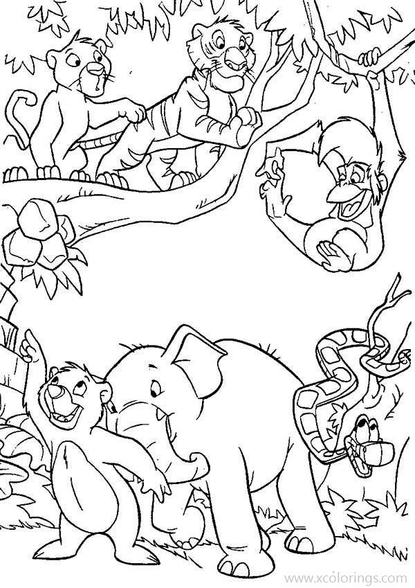 Free Jungle Book Animals Coloring Pages printable