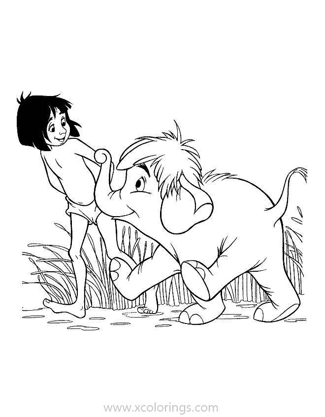 Free Jungle Book Coloring Pages Baby Elephant printable